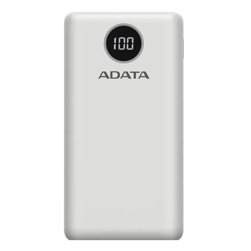 [AP20000QCD-DGT-CWH] Power Bank 20000mAh blanca digital /2 puertos usb quick charge + 1 Puerto Tipo C Salida + 1 Puerto Tipo C Entrada